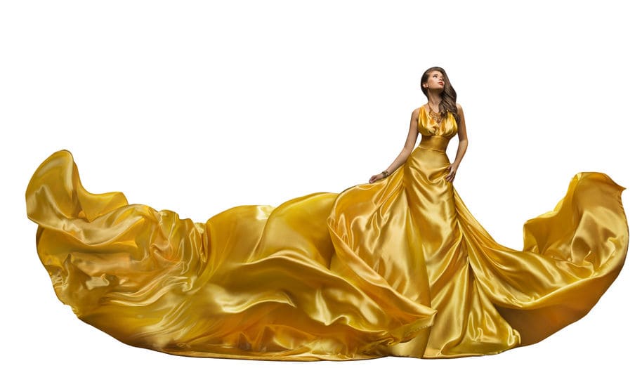 femme-robe-or